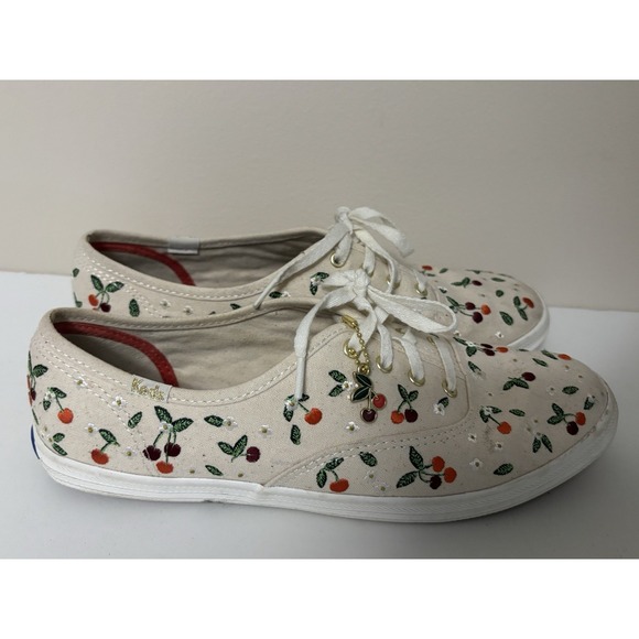 Keds x Rifle Paper Co. Shoes - Keds x Rifle Paper Co Champion Lively Cherries Canvas Sneakers Womens 7.5